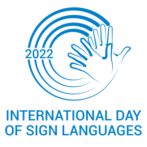 「手話言語の国際デー」（2022年）のロゴ