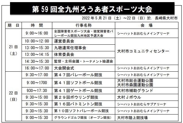 第５９回全九州ろうあ者スポーツ大会