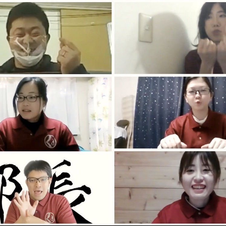 「熊本ろう学校高等部とオンライン交流会」の様子