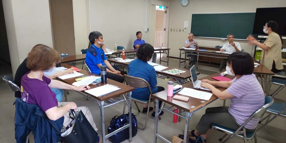 第1回熊本県聴覚障害者災害対策会議の様子（令和2年7月18日）